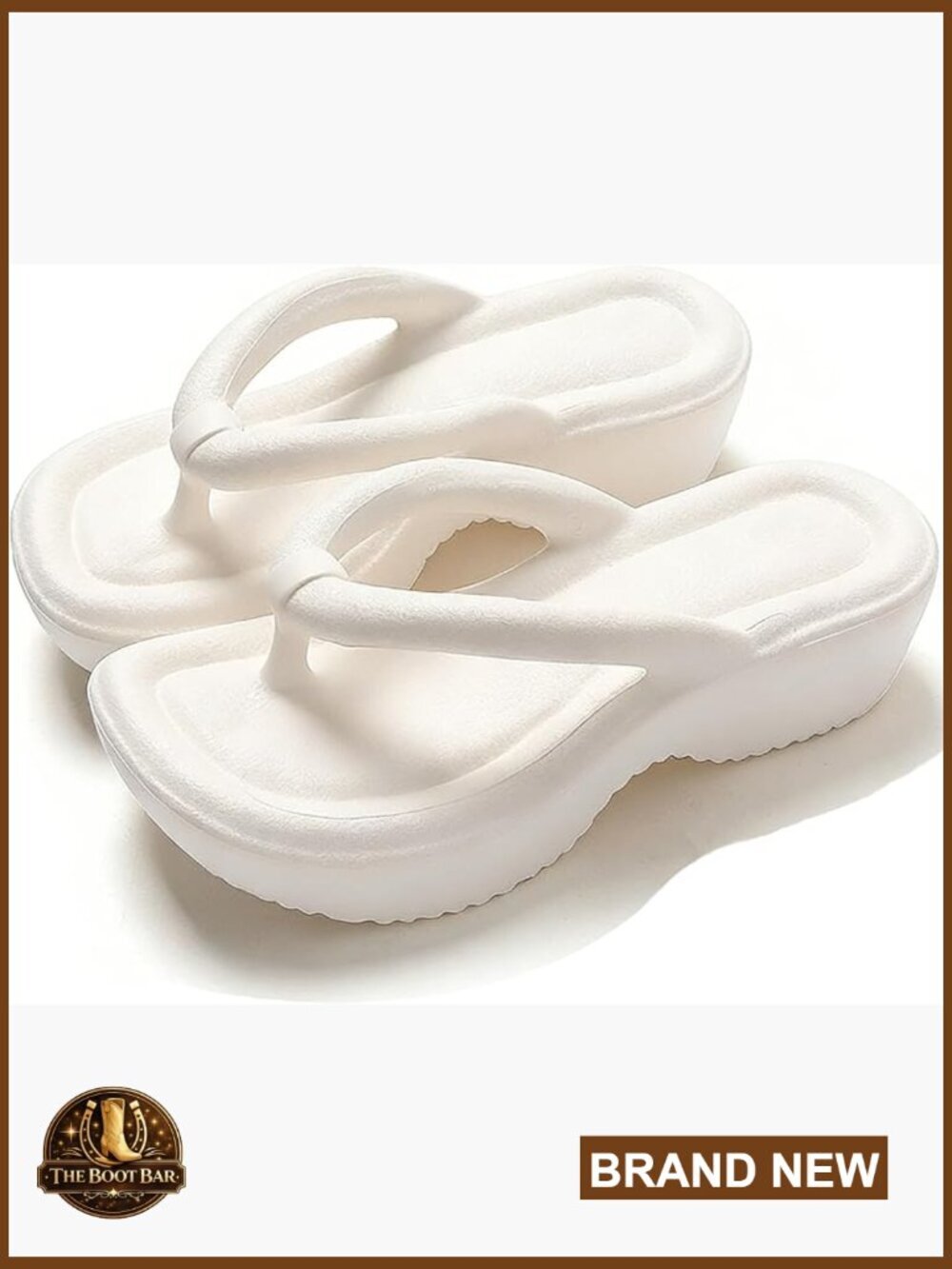 EVA Square Toe Platform Flip Flops Chunky Heel Non-Slip Casual Thong Sandals